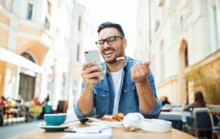 man reading short content