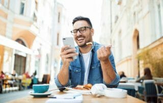 man reading short content