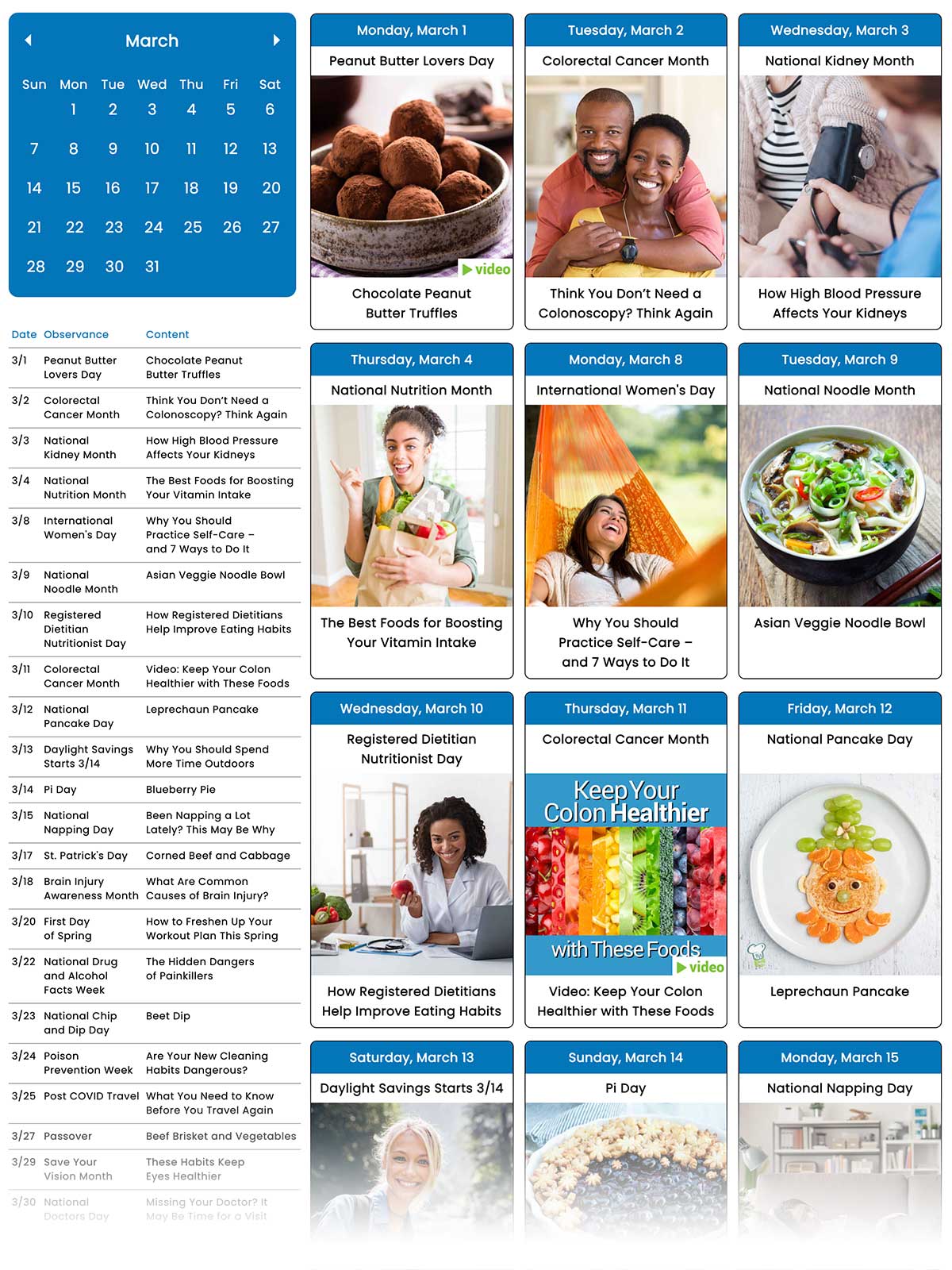 March Social Media Planner March Social Media Planner