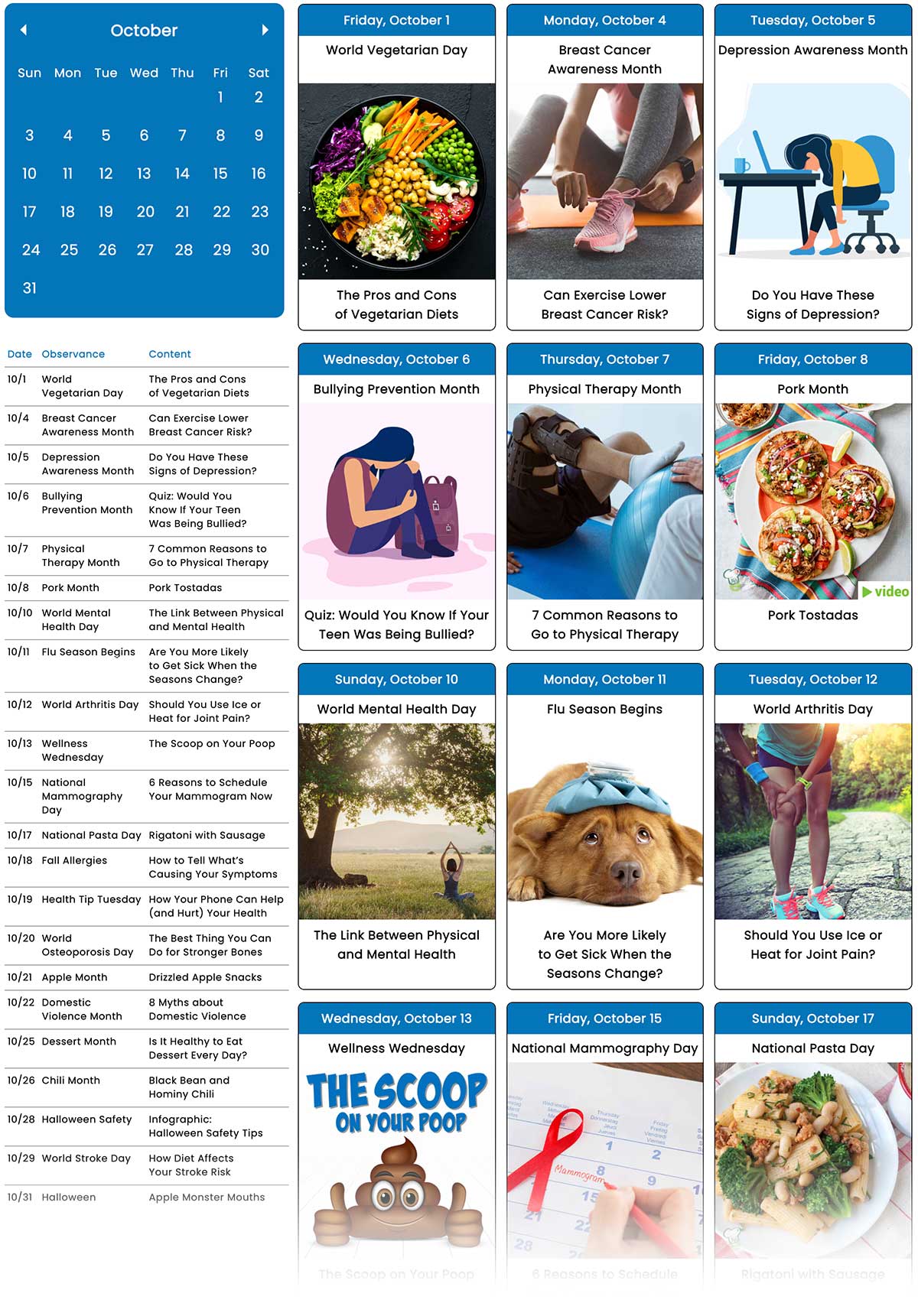 October Social Media Guide October Social Media Guide