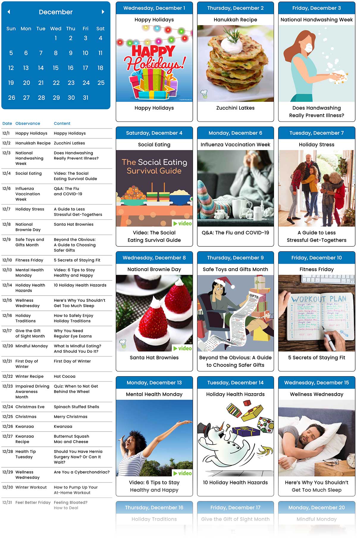 December Social Media Guide