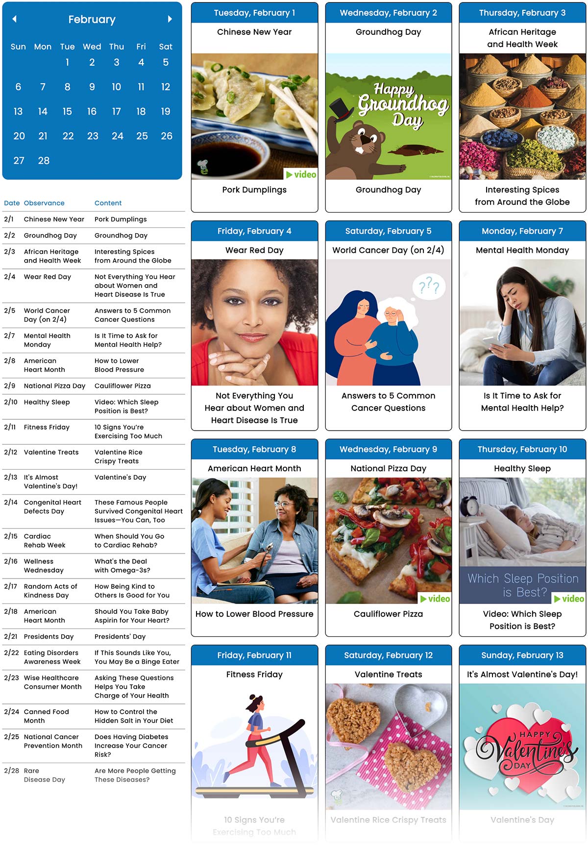Febuary Social Media Guide