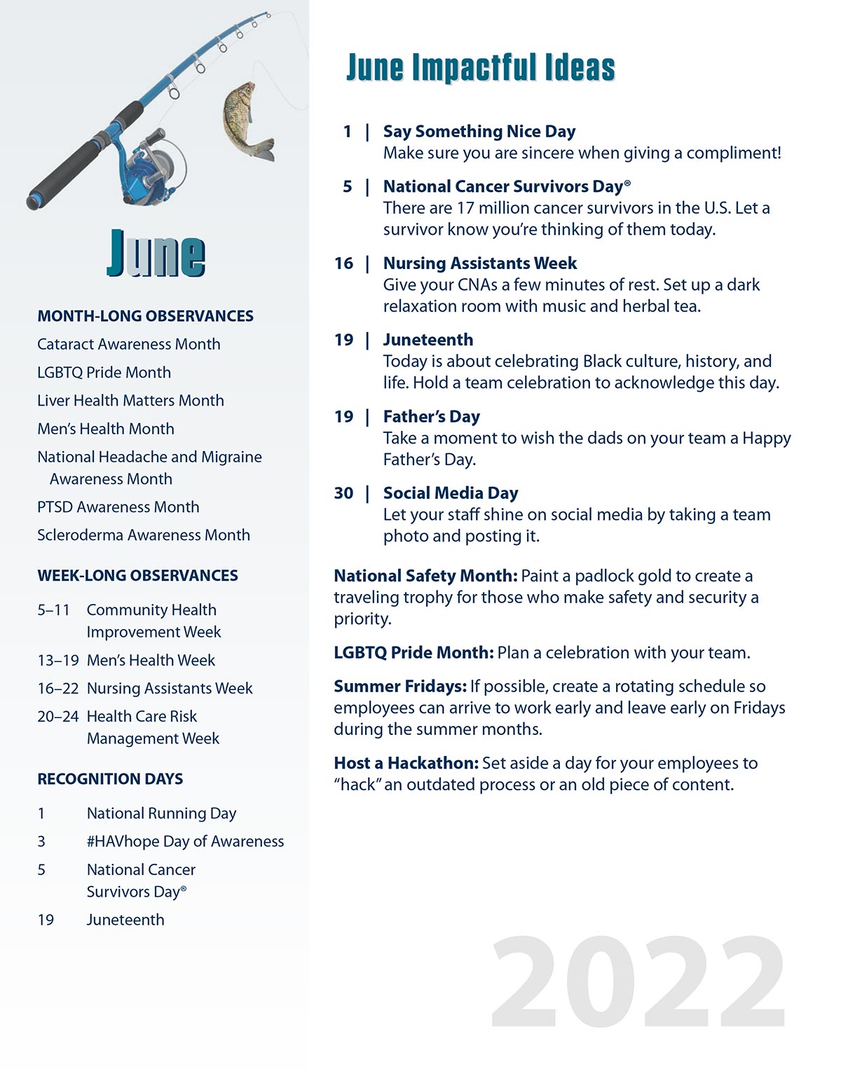 March 2022 Employee Health Calendar