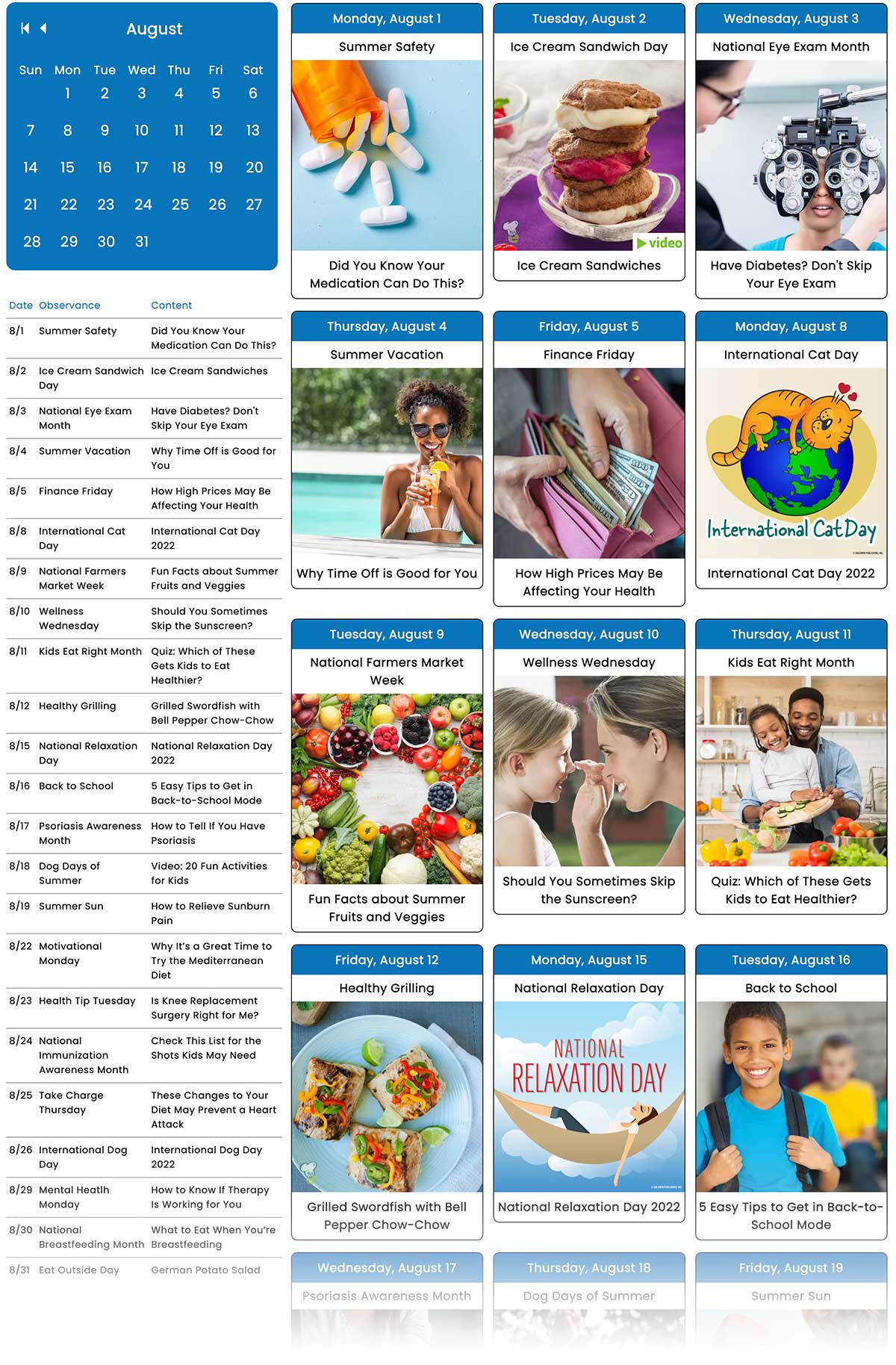 August Social Media Guide