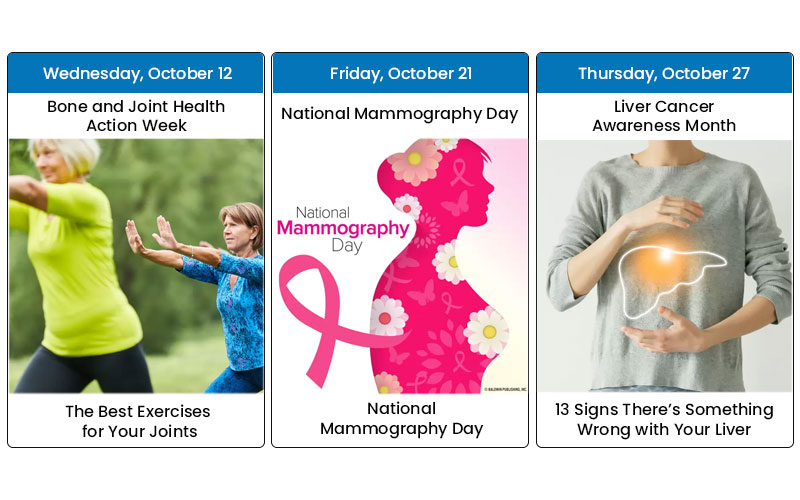 October Health Days Calendar