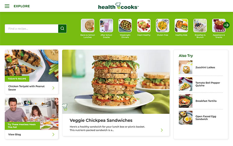 Health eCooks website