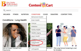 Content Cart featuring Lung Health Content