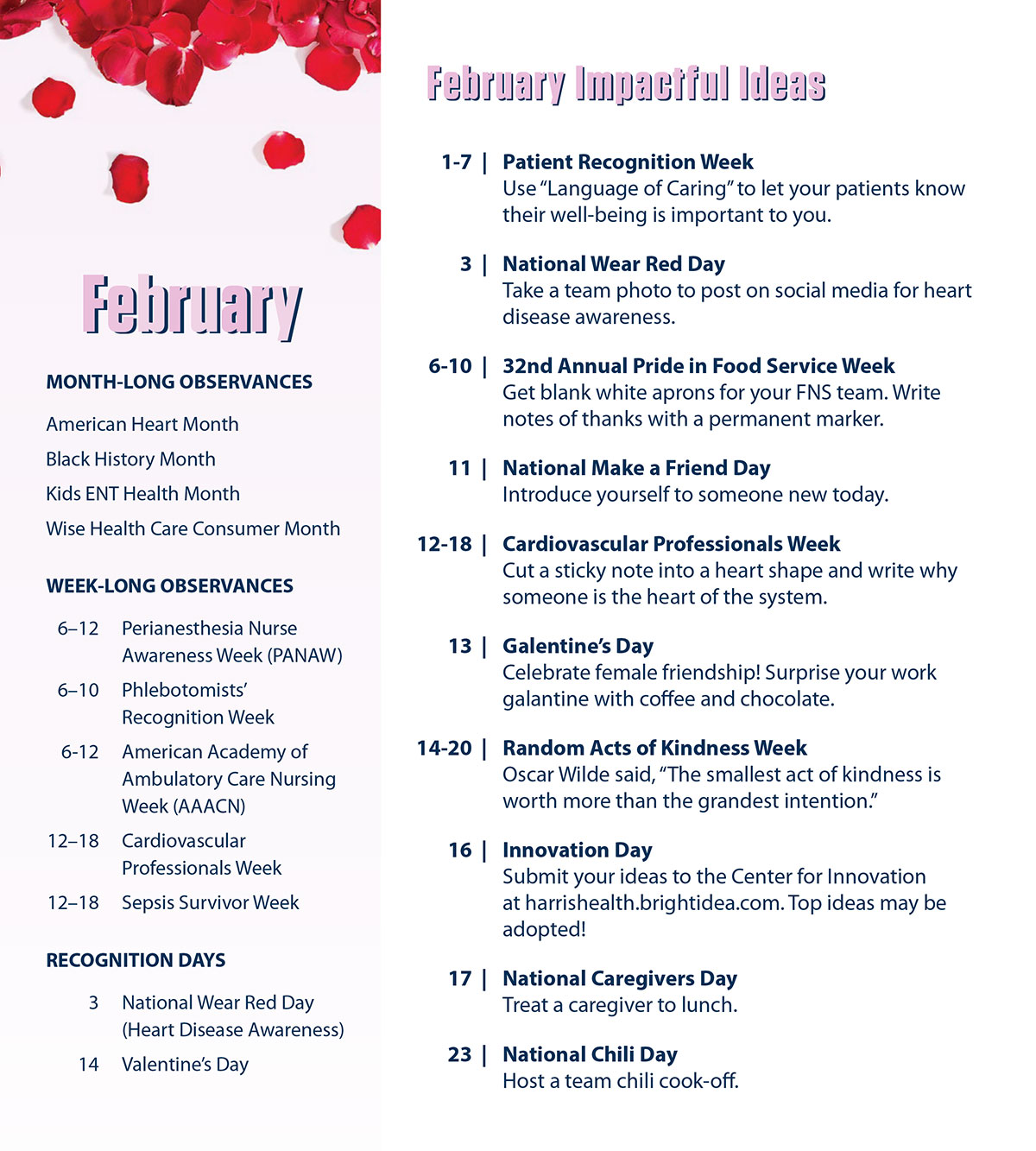 March 2022 Employee Health Calendar
