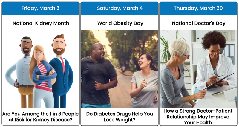March Health Days Calendar