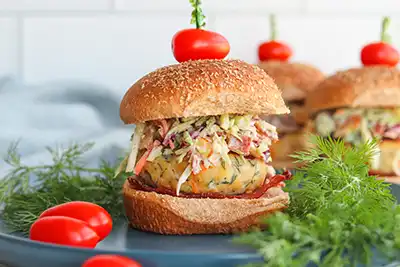 Dill Chicken Burger from Health eCooks