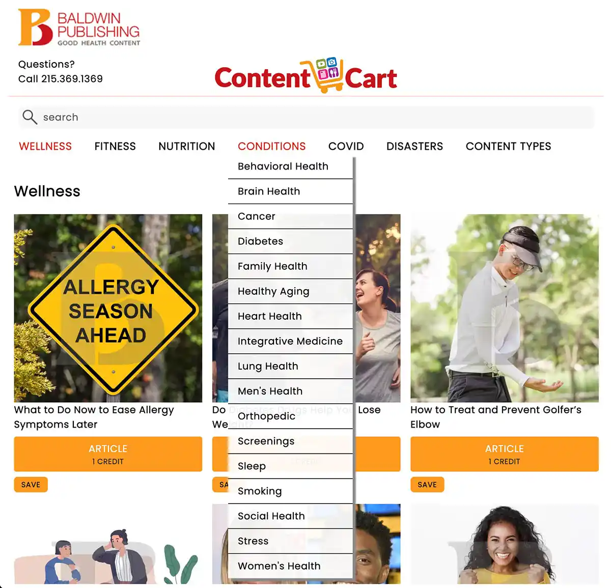 Content Cart Display in Action