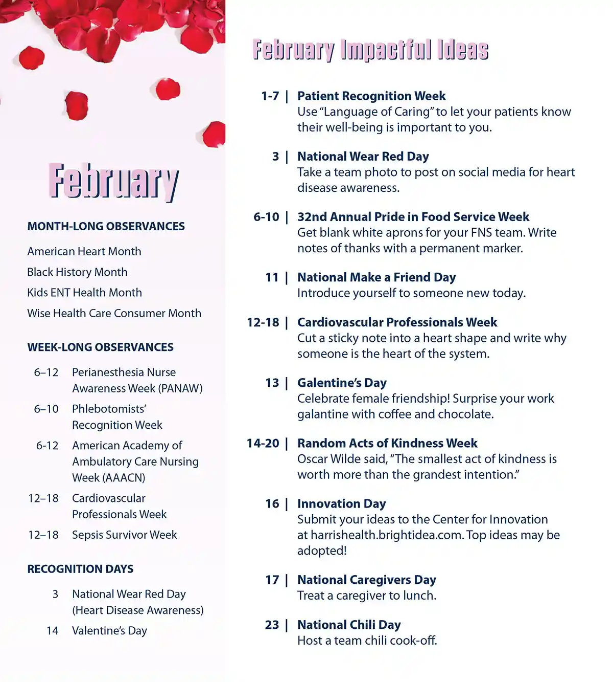 March 2022 Employee Health Calendar