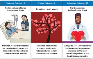 Find engaging graphics for health employee recognition days in this 2024 calendar for hospital staff.