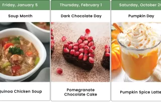 Recipe images for 2024 national food days