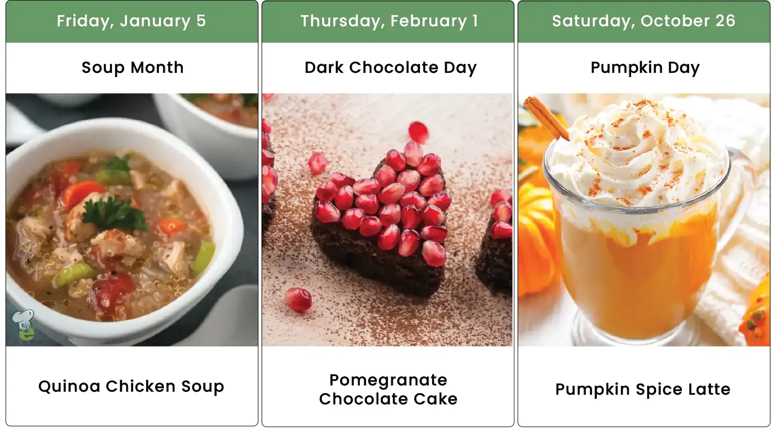 Recipe images for 2024 national food days