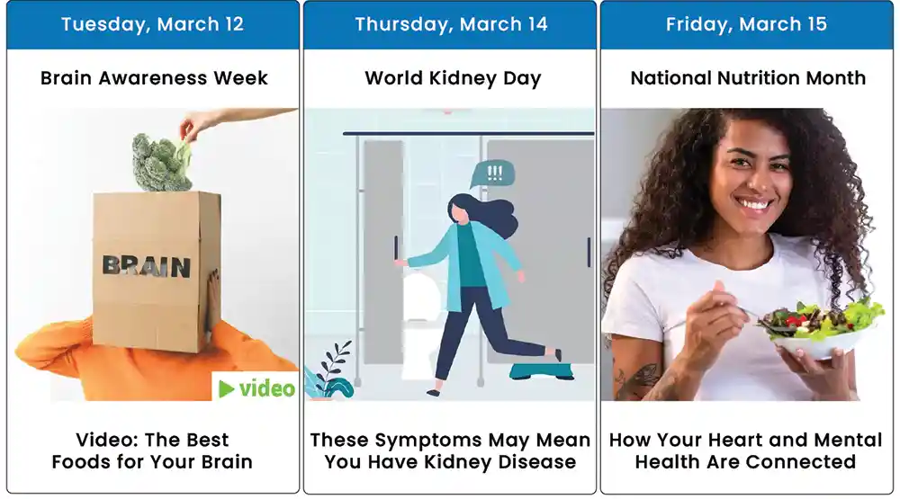 Images and graphics for health days in March 2024