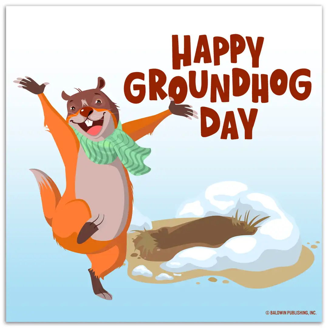 Happy Groundhog Day Social Media Graphic