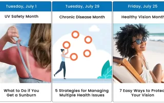 Images and graphics for health days in July 2025