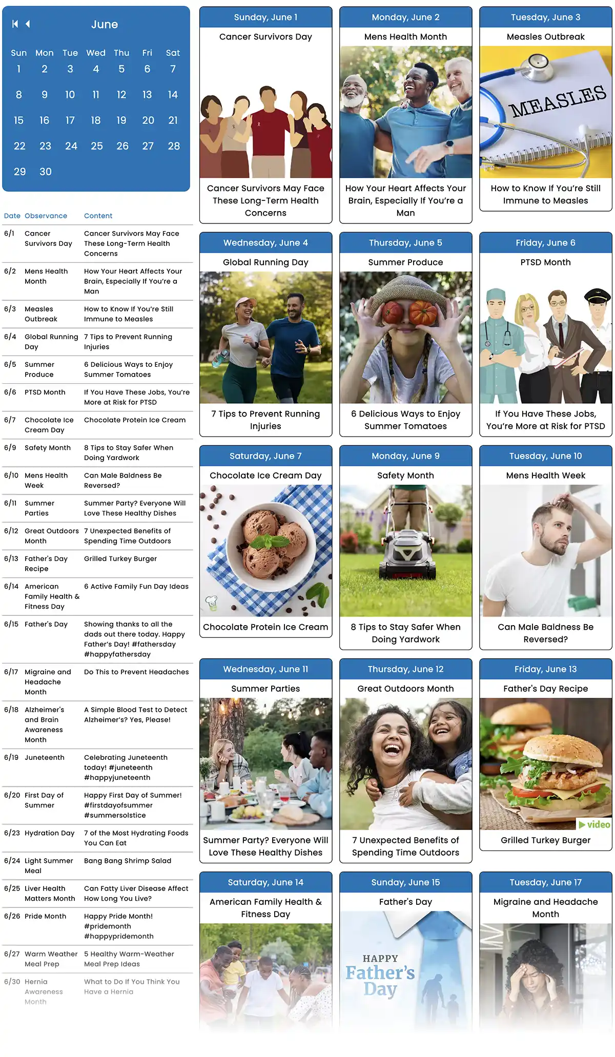 June 2025 Social media Planner