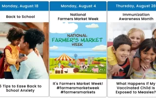 Images and graphics for August 2025 health awareness days