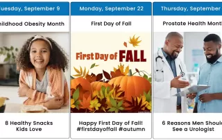Images and graphics for September 2025 health awareness days