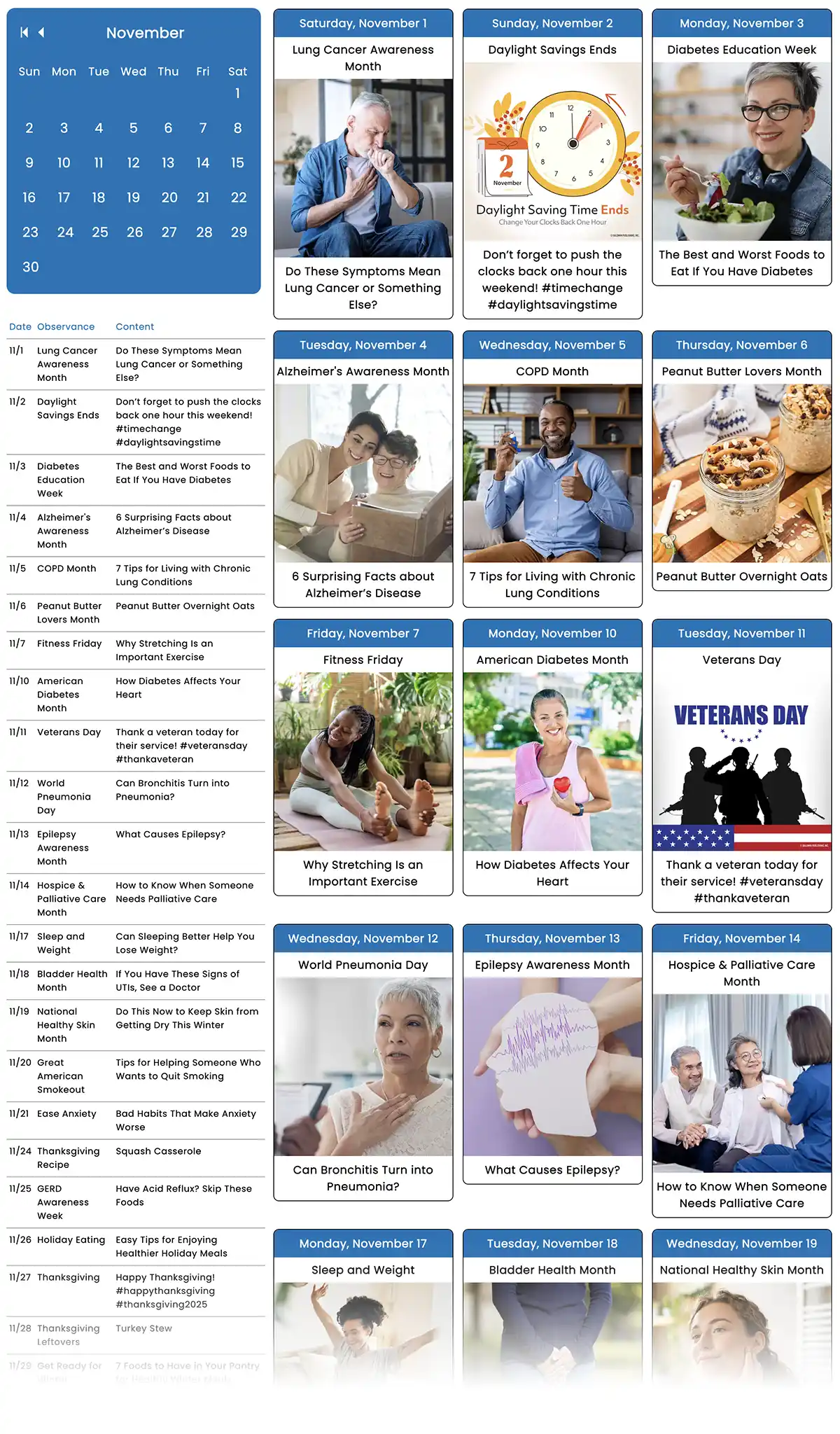 November 2025 Social media Planner