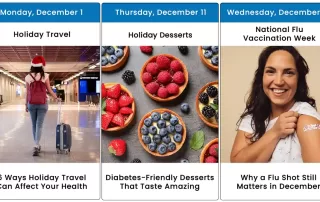 Images and graphics for December 2025 health awareness days