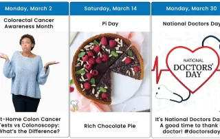Images and graphics for March 2026 health awareness days