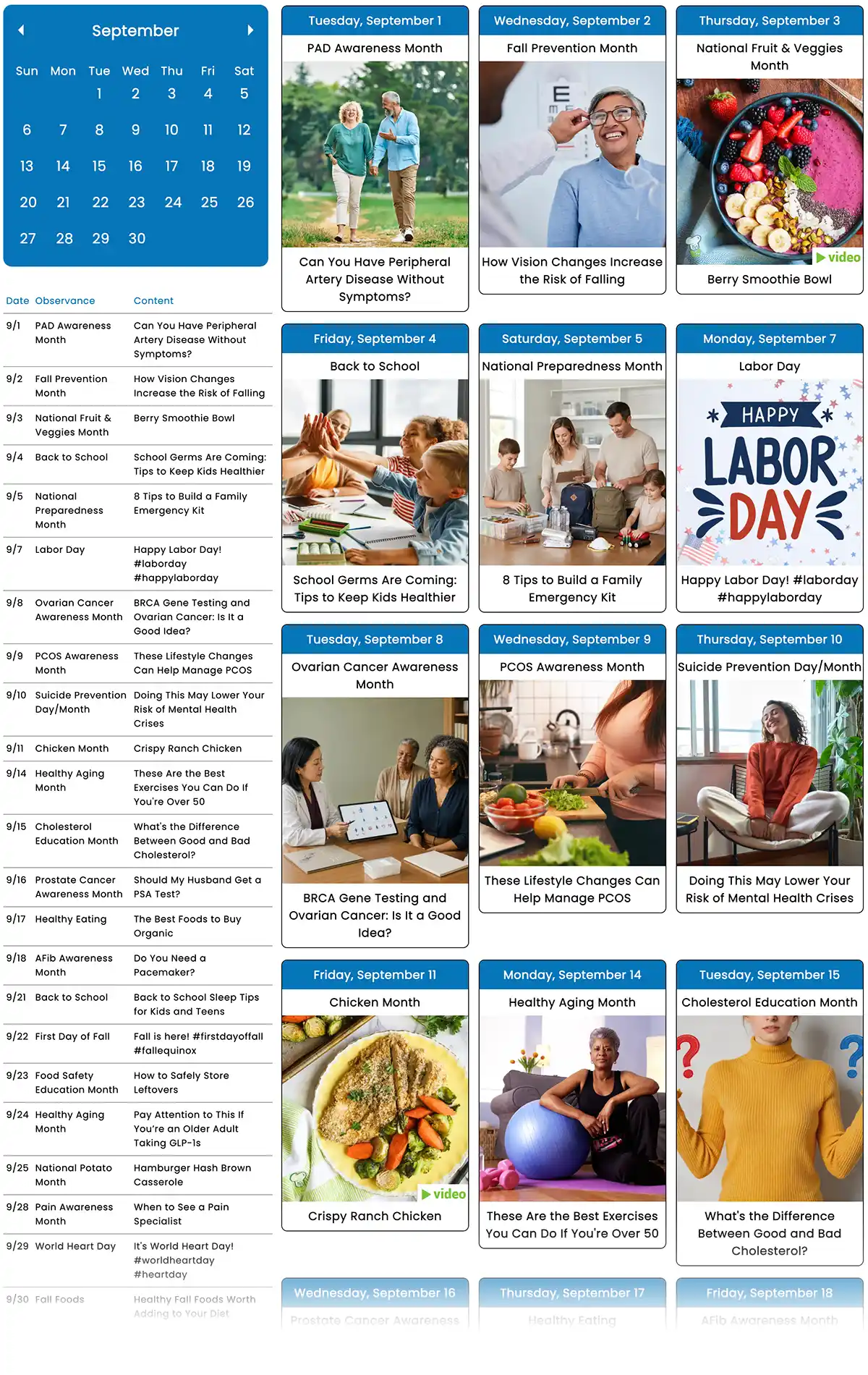 September 2026 Social Media Planner